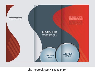 Vector empty tri-fold brochure print template
