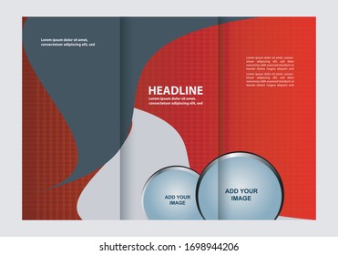 Vector empty tri-fold brochure print template
