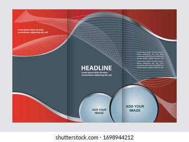 Vector empty tri-fold brochure print template
