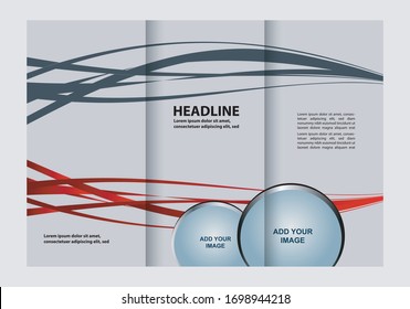 Vector empty tri-fold brochure print template
