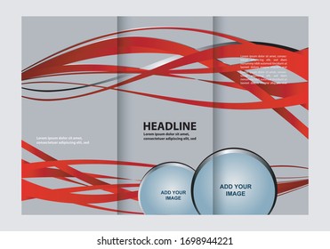 Vector empty tri-fold brochure print template
