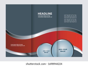 Vector empty tri-fold brochure print template
