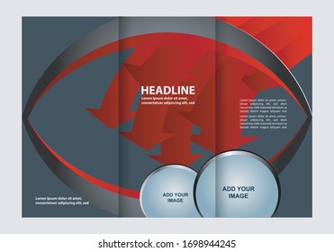 Vector empty tri-fold brochure print template

