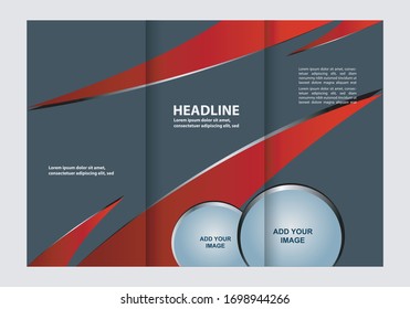 Vector empty tri-fold brochure print template
