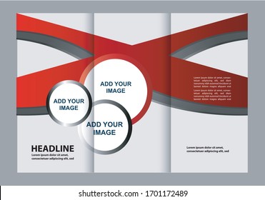 Vector empty tri-fold brochure print template 

