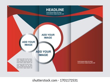 Vector empty tri-fold brochure print template 
