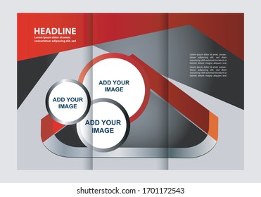 Vector empty tri-fold brochure print template 

