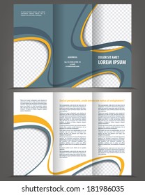 Vector Empty Trifold Brochure Print Template Design