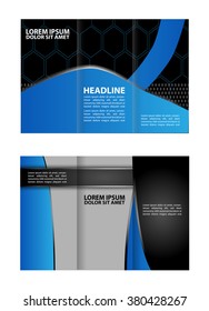 Vector empty tri-fold brochure print template design, trifold bright booklet or flyer
