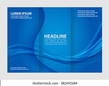 Vector Empty Tri-fold Brochure Print Template Design, Trifold Bright Booklet Or Flyer
