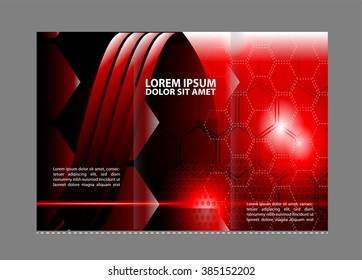 Vector empty tri-fold brochure print template design, tri-fold bright booklet or flyer 