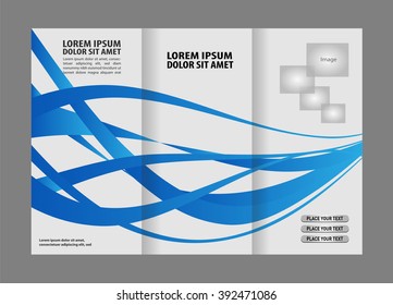 Vector empty tri-fold brochure print template design, trifold booklet or flyer
