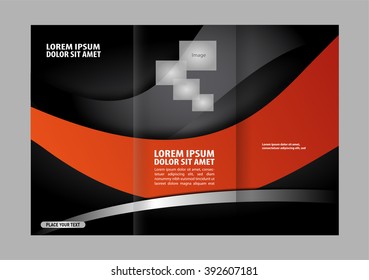 Vector empty tri-fold brochure print template design, tri-fold bright booklet or flyer
