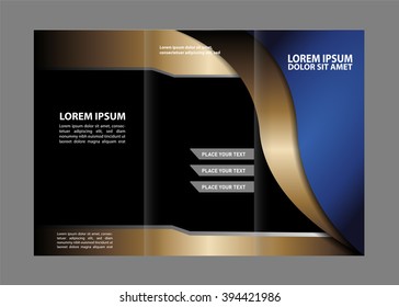 Vector empty tri-fold brochure print template design, tri-fold bright booklet or flyer
