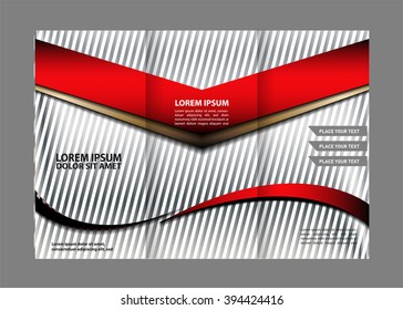 Vector empty tri-fold brochure print template design,