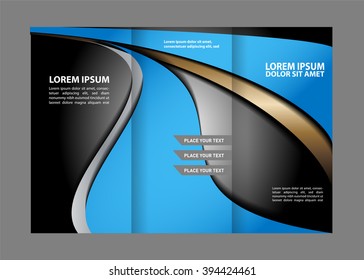 Vector empty tri-fold brochure print template design