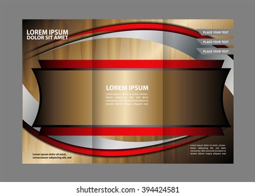 Vector empty tri-fold brochure print template design, trifold bright booklet or flyer
