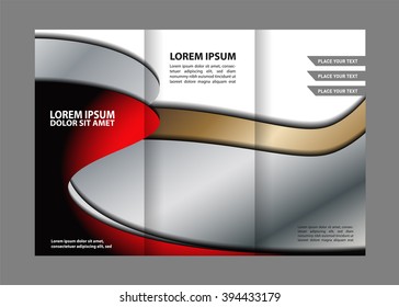 Vector empty tri-fold brochure print template design, trifold bright booklet or flyer
