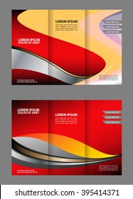 Vector empty tri-fold brochure print template design, trifold booklet or flyer
