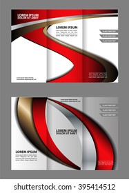 Vector empty tri-fold brochure print template design, tri-fold bright booklet or flyer
