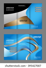 Vector empty tri-fold brochure print template design, trifold bright booklet or flyer
