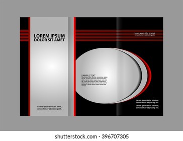 Vector empty tri-fold brochure print template design, trifold bright booklet or flyer
