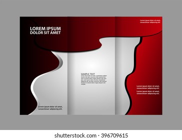 Vector empty tri-fold brochure print template design, trifold bright booklet or flyer
