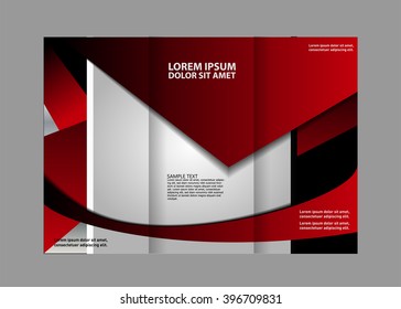 Vector empty tri-fold brochure print template design, trifold booklet or flyer
