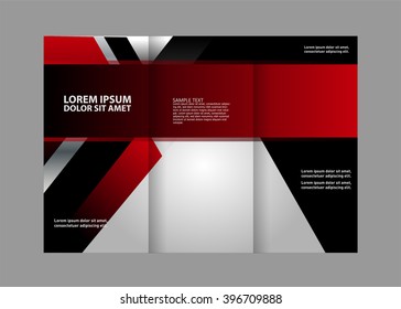 Vector empty tri-fold brochure print template design, tri-fold bright booklet or flyer
