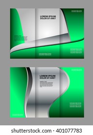 Vector empty tri-fold brochure print template design, trifold bright booklet or flyer
