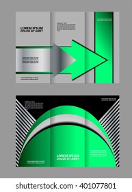 Vector empty tri-fold brochure print template design, trifold bright violet booklet or flyer
