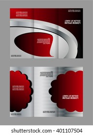 Vector empty tri-fold brochure print template design, trifold bright booklet or flyer
