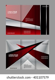 Vector empty tri-fold brochure print template design, tri-fold bright booklet or flyer

