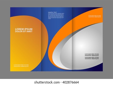 Vector empty tri-fold brochure print template design, trifold bright booklet or flyer
