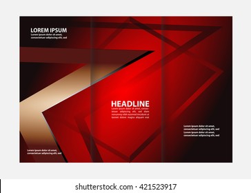 Vector empty tri-fold brochure print template design, trifold bright booklet or flyer
