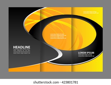 Vector empty tri-fold brochure print template design, trifold bright booklet or flyer
