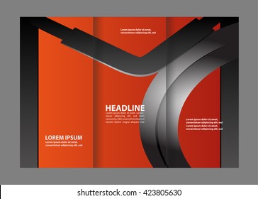 Vector empty tri-fold brochure print template design, tri-fold bright booklet or flyer
