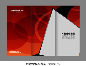 Vector empty tri-fold brochure print template design, trifold bright booklet or flyer
