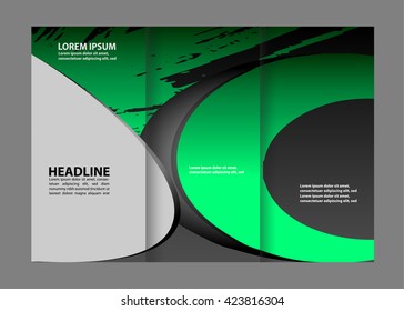 Vector empty tri-fold brochure print template design, trifold booklet or flyer
