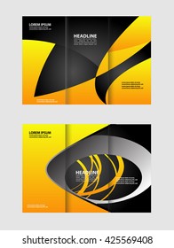 Vector empty tri-fold brochure print template design, trifold bright booklet or flyer
