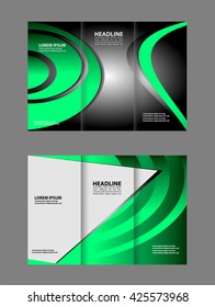 Vector empty tri-fold brochure print template design, trifold bright booklet or flyer

