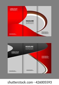 Vector empty tri-fold brochure print template design, tri-fold bright booklet or flyer
