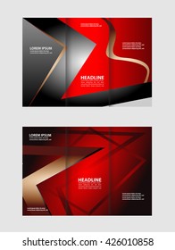 Vector empty tri-fold brochure print template design, trifold booklet or flyer

