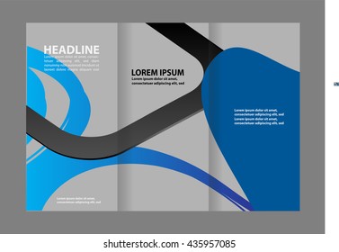 Vector empty tri-fold brochure print template design, trifold bright booklet or flyer
