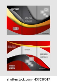 Vector empty tri-fold brochure print template design, trifold bright booklet or flyer
