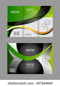 Vector empty tri-fold brochure print template design, tri-fold bright booklet or flyer
