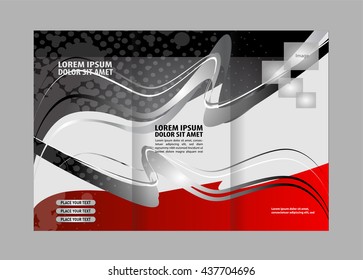 Vector empty tri-fold brochure print template design, trifold bright booklet or flyer
