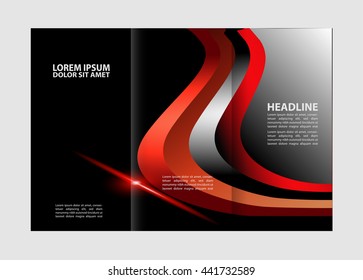 Vector empty tri-fold brochure print template design, trifold bright booklet or flyer
