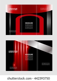 Vector empty tri-fold brochure print template design