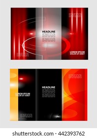 Vector empty tri-fold brochure print template design